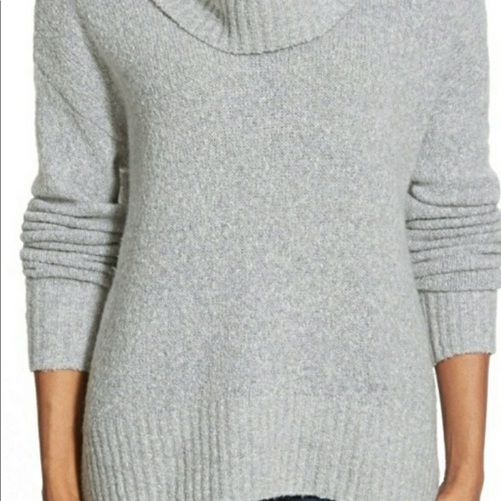 New! MICHAEL KORS Wool-Blend Cowlneck Sweater Gray